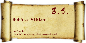 Boháts Viktor névjegykártya